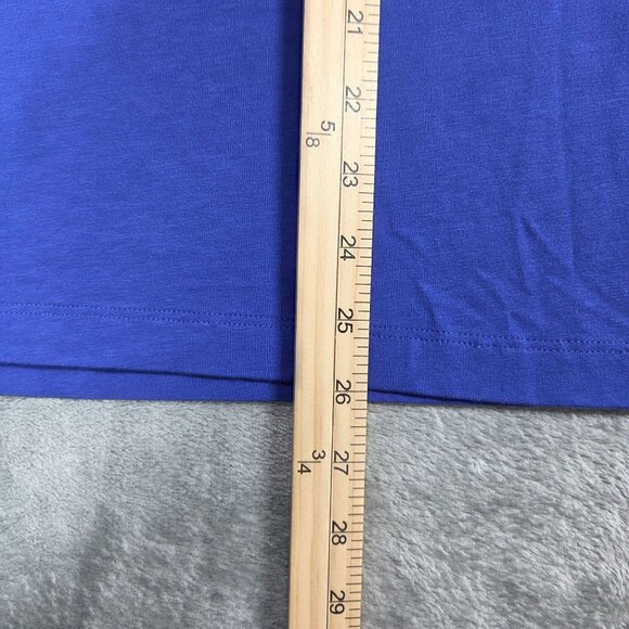 Lilly Pulitzer Top Womens Medium Blue Finn V Neck Shade Seekers Preppy Beachy - Picture 8 of 8